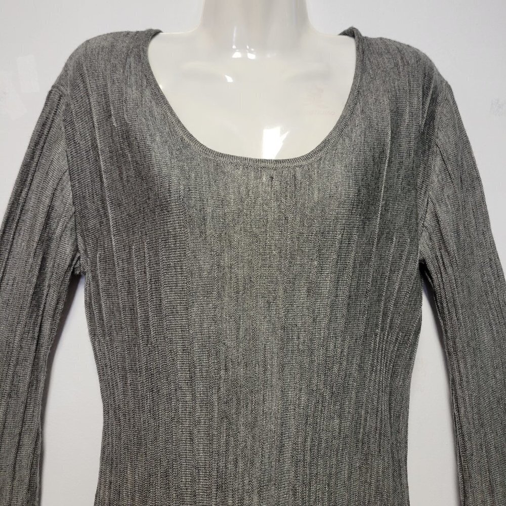 Grey Dress Tunic Dress Long Sleeve Fall Winter Sweater Dress - One Size NEW - Picture 5 of 7